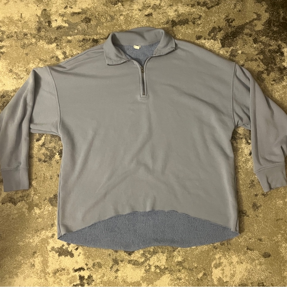 Aerie/American Eagle Blue Oversized Quarter Zip, size Small